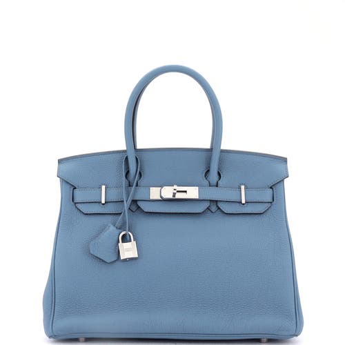 Pre-owned Hermes Hermes Birkin Handbag Blue Togo With Palladium Hardware 35 In Blue