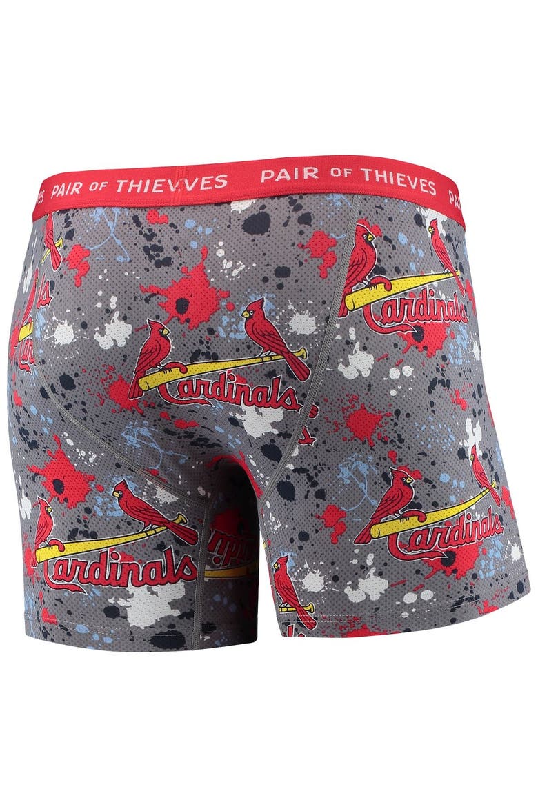 Men's Pair of Thieves Gray/Navy St. Louis Cardinals Super Fit 2-Pack Boxer Briefs Set, Alternate, color, Gray