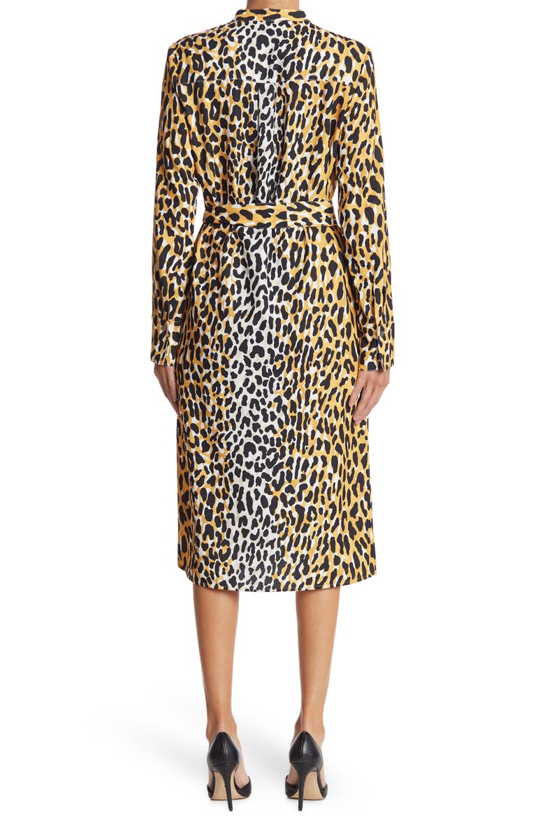 St. John Collection ST JOHN Leopard Waist Tie Dress, Alternate, color,