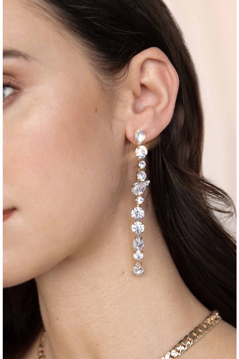 Crystal Linear Drop Earrings, Alternate, color, GOLD