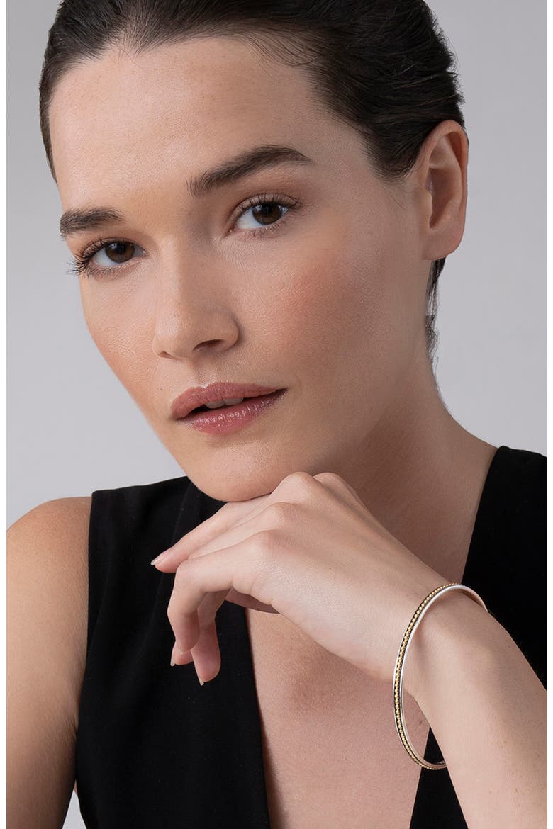 'Enso' Caviar Bangle, Alternate, color, SILVER/ GOLD