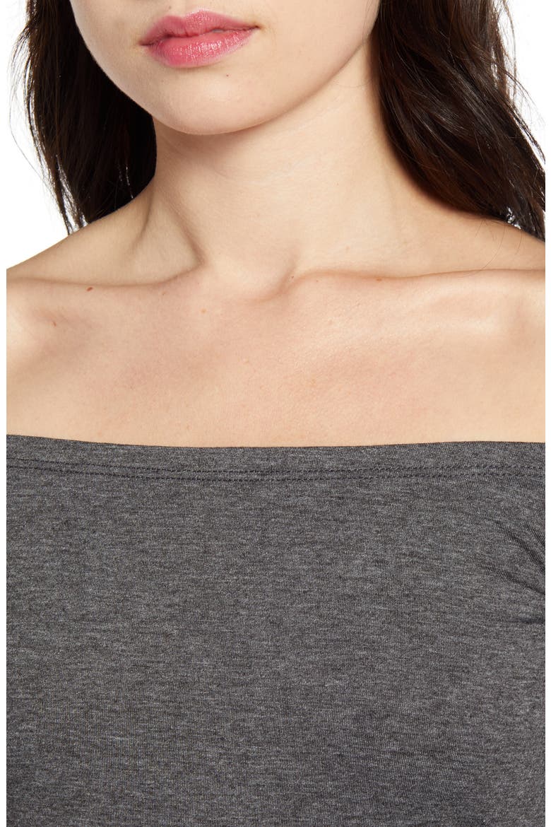 Fitted Off the Shoulder Top, Alternate, color, GREY CASTLEROCK