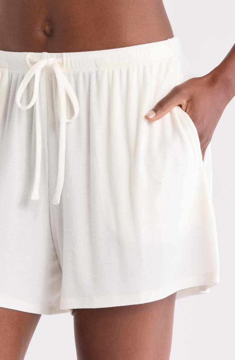 Nordstrom Moonlight Eco Easy Rib Short Pajamas, Alternate, color, Ivory Egret