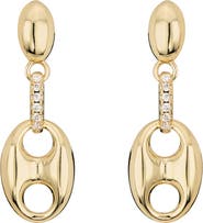 ATHRA LUXE Puffy Mariner Cubic Zirconia Drop Earrings.