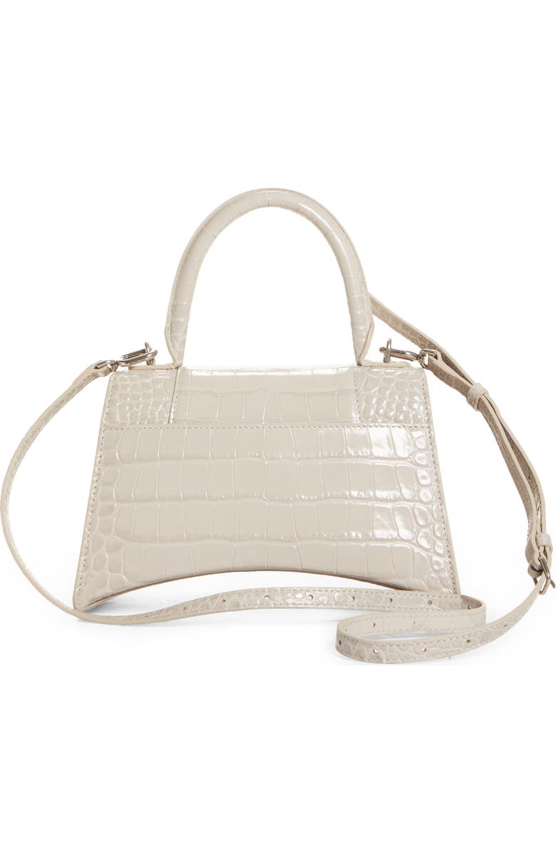Balenciaga Small Hourglass Croc Embossed Leather Top Handle Bag, Alternate, color,