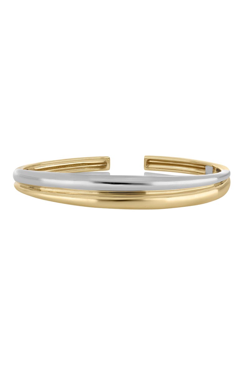 14k Gold Two-tone Cuff Bracelet, Main, color, 14KW