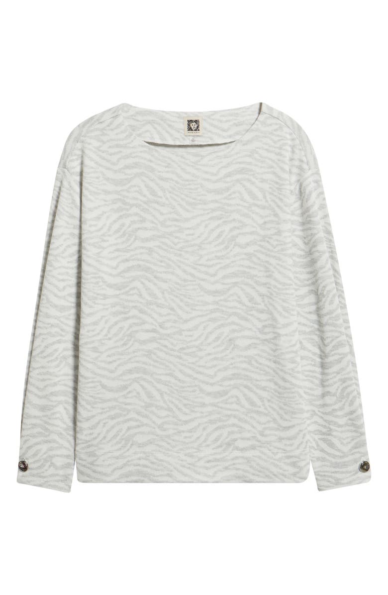 Anne Klein Zebra Stripe Boatneck Knit Top, Alternate, color, 