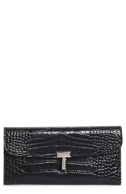 Totême Toteme T-lock Croc Embossed Leather Wallet
