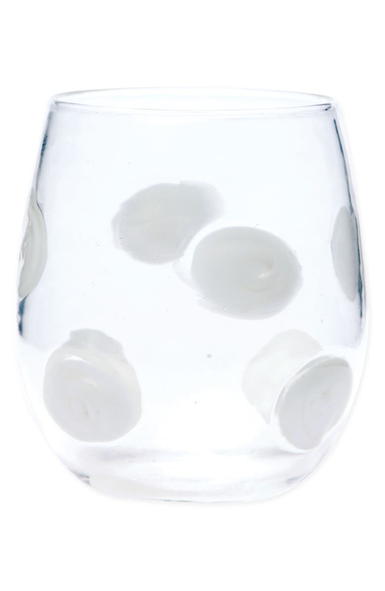 VIETRI Drop Stemless Wine Glass, Main, color, White