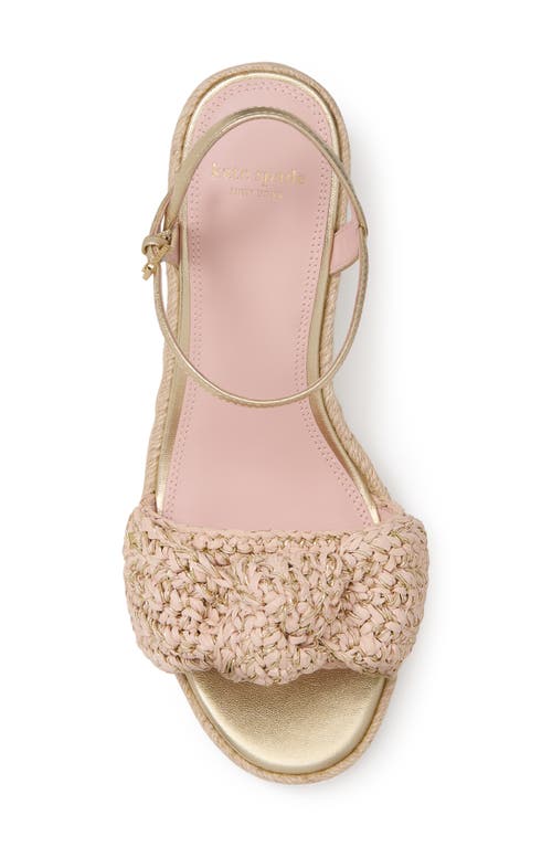 Kate Spade New York Leandra Ankle Strap Wedge Sandal In Natural/pale Gold