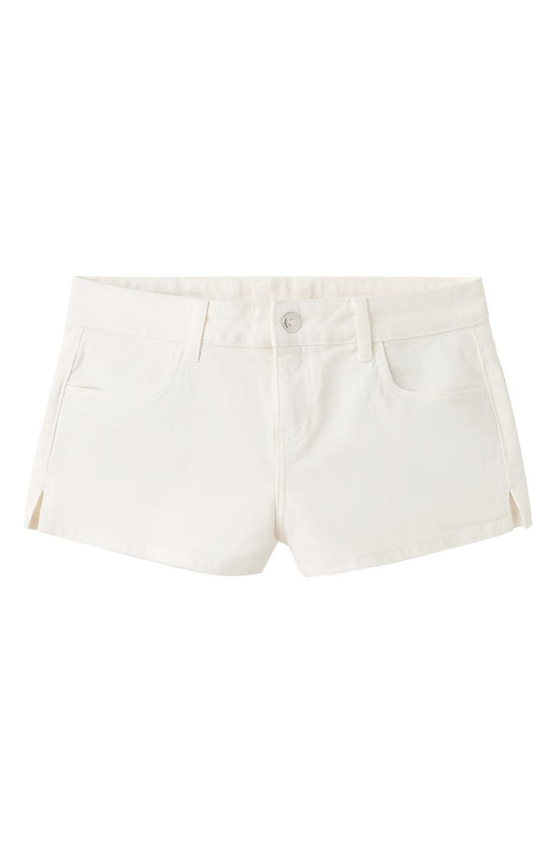 MANGO TEEN Low Rise Denim Shorts, Alternate, color, Off White