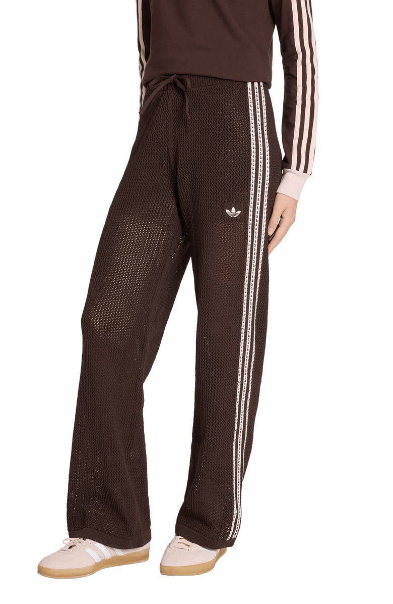 adidas Originals Firebird Open Knit Track Pants, Main, color, Aurora Coffee/ /