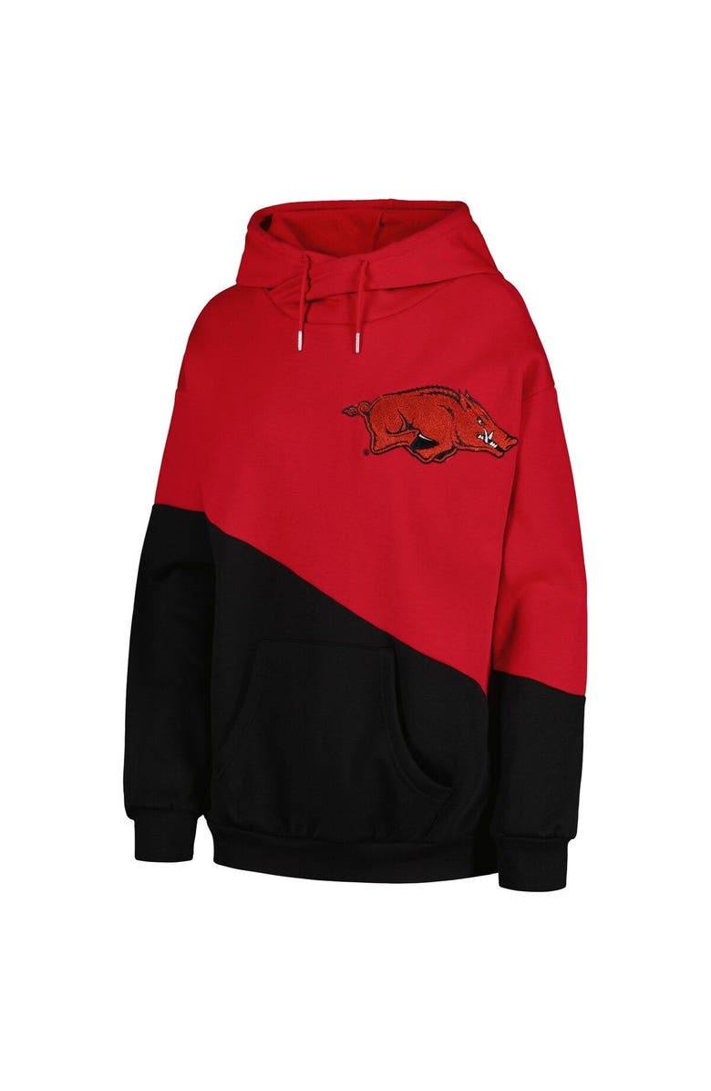 GAMEDAY COUTURE Women's Gameday Couture Cardinal/Black Arkansas Razorbacks Matchmaker Diagonal Cowl Pullover Hoodie, Alternate, color, Cardinal