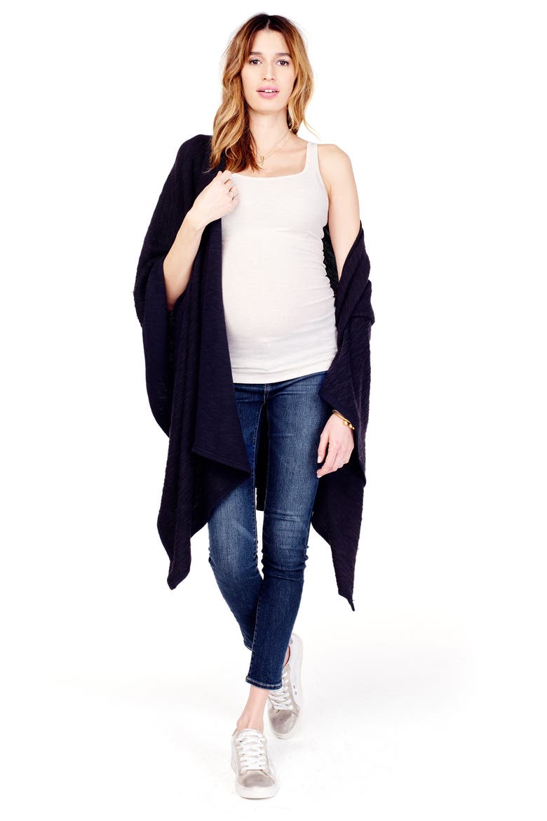 Ingrid & Isabel® 'Cozy' Maternity & Nursing Wrap, Alternate, color, JET BLACK
