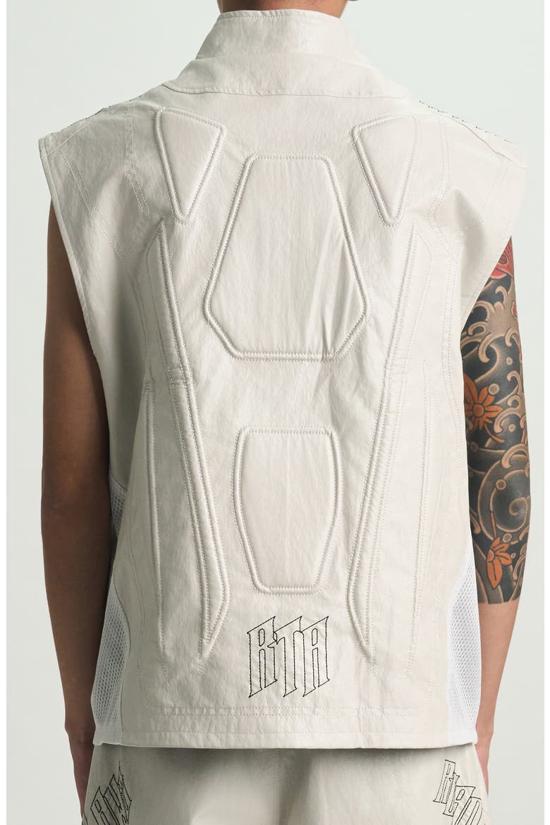 Noe Faux Leather Biker Vest, Alternate, color, GREY