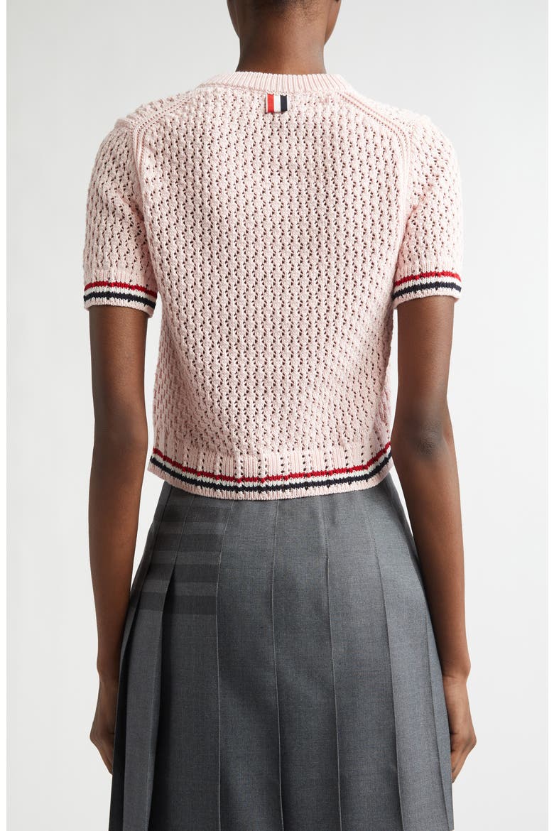 Hector Icon Cotton Pointelle Stitch Crop Sweater, Alternate, color, LIGHT PINK