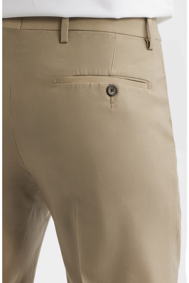 Flat Front Tropical Weight Wool Dress Pants, Alternate, color, TAUPE