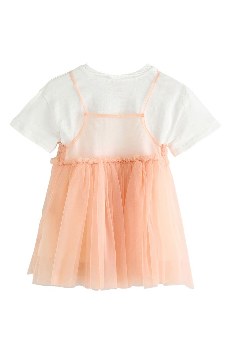 NEXT Kids' Mixed Media T-Shirt Dress, Alternate, color, Orange