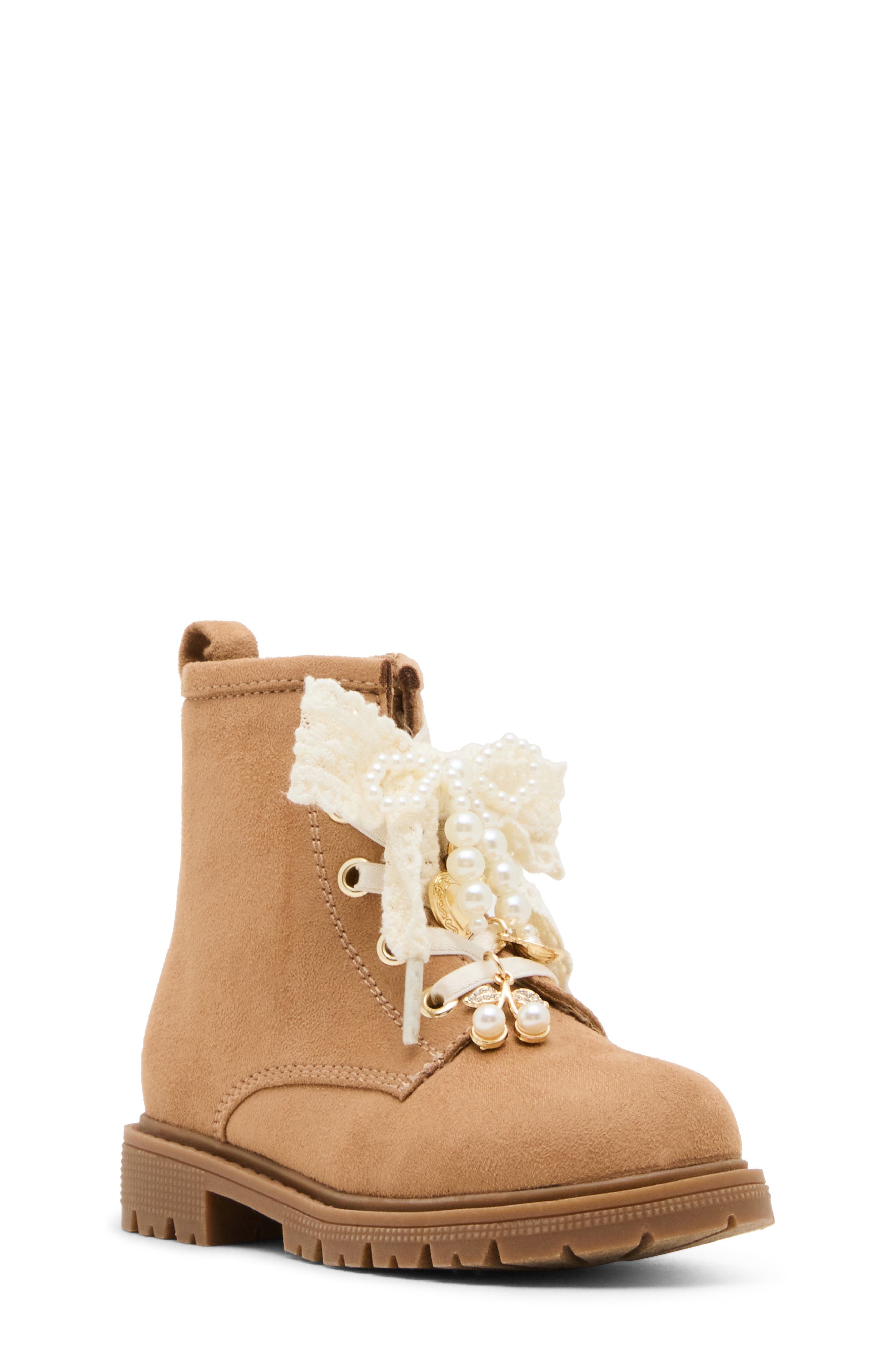 Kids' Luxelle Combat Boot, Main, color, TAN