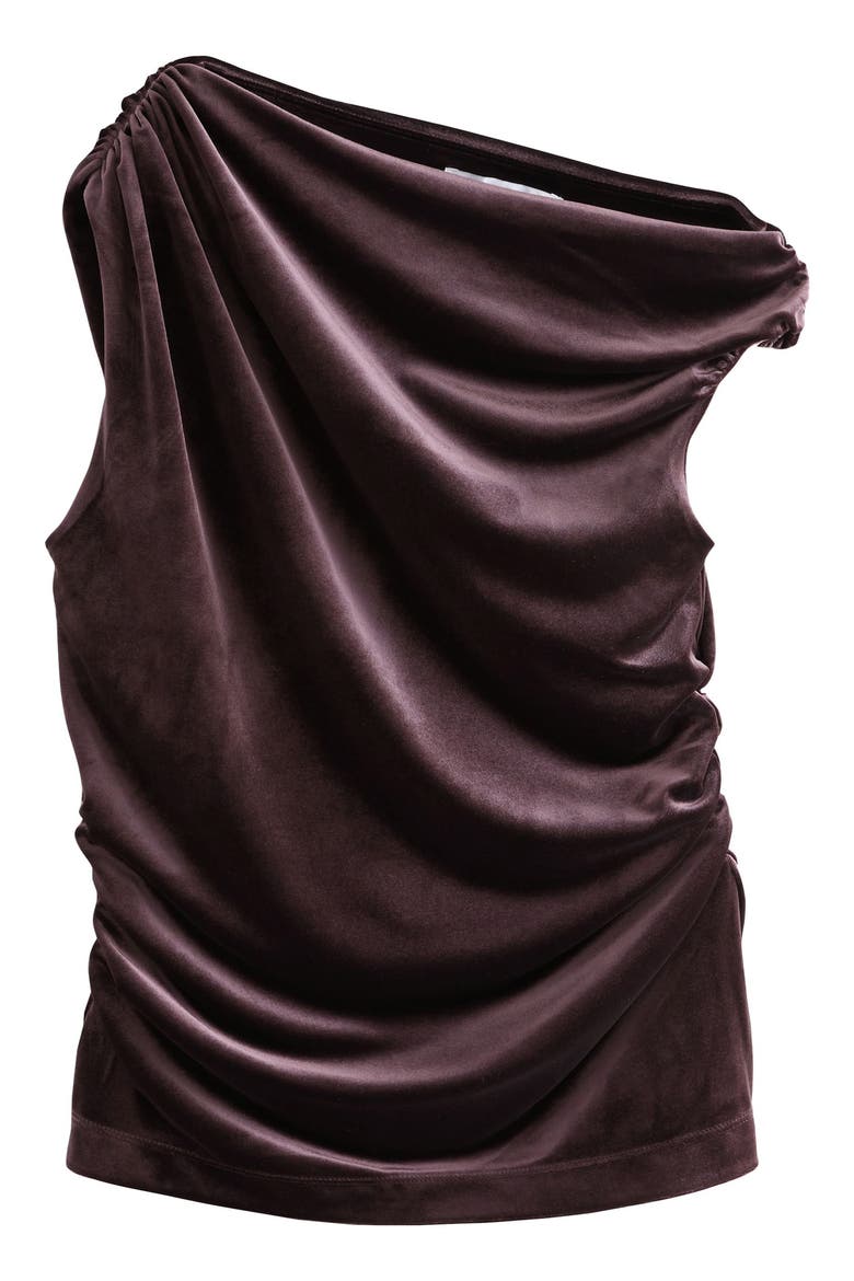 Drape Velvet Top, Alternate, color, MOCHA BROWN