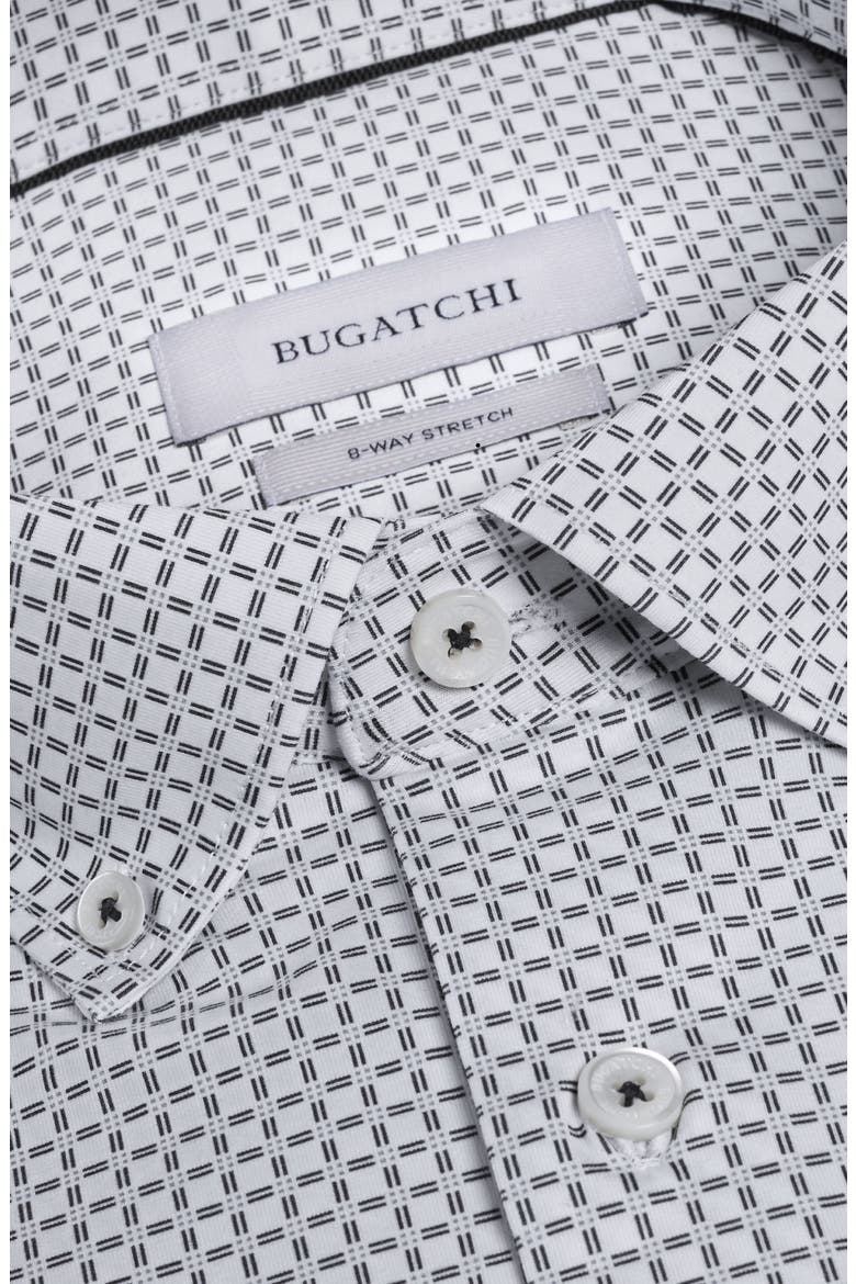 Brent OoohCotton® Windowpane Print Button-Down Shirt, Alternate, color, WHITE