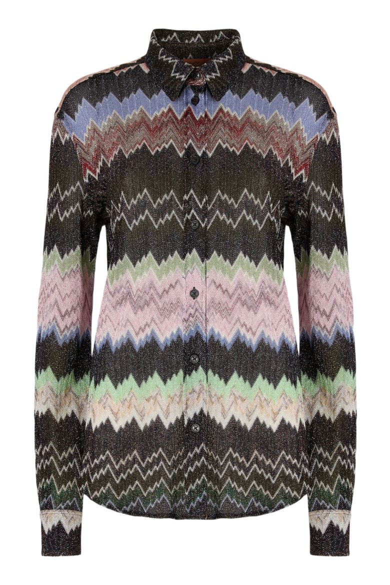 Shirt In Viscose Lamé With Snake Motif, Alternate, color, Multicoloured