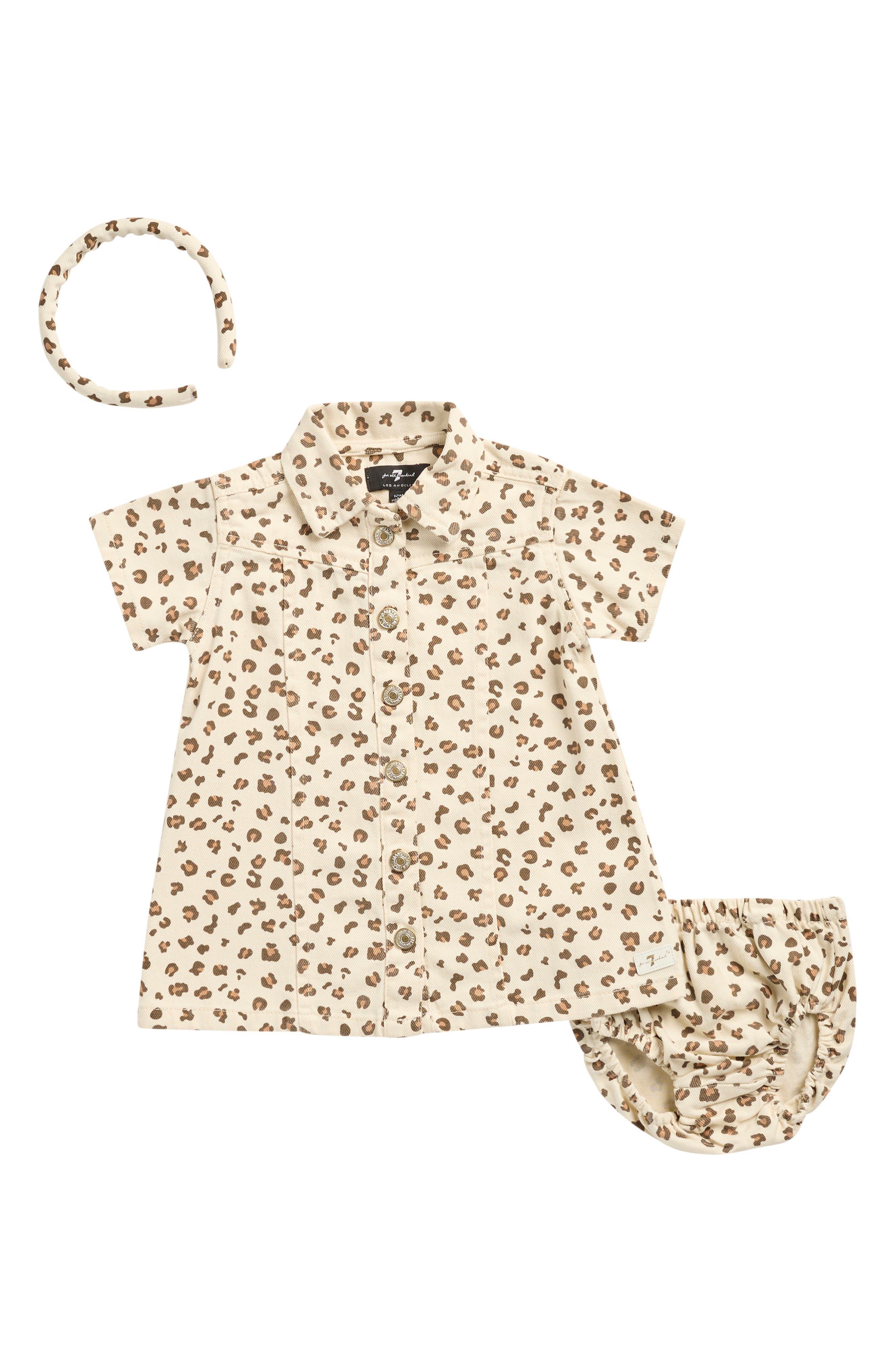 7 For All Mankind Denim Dress, Bloomers & Headband Set