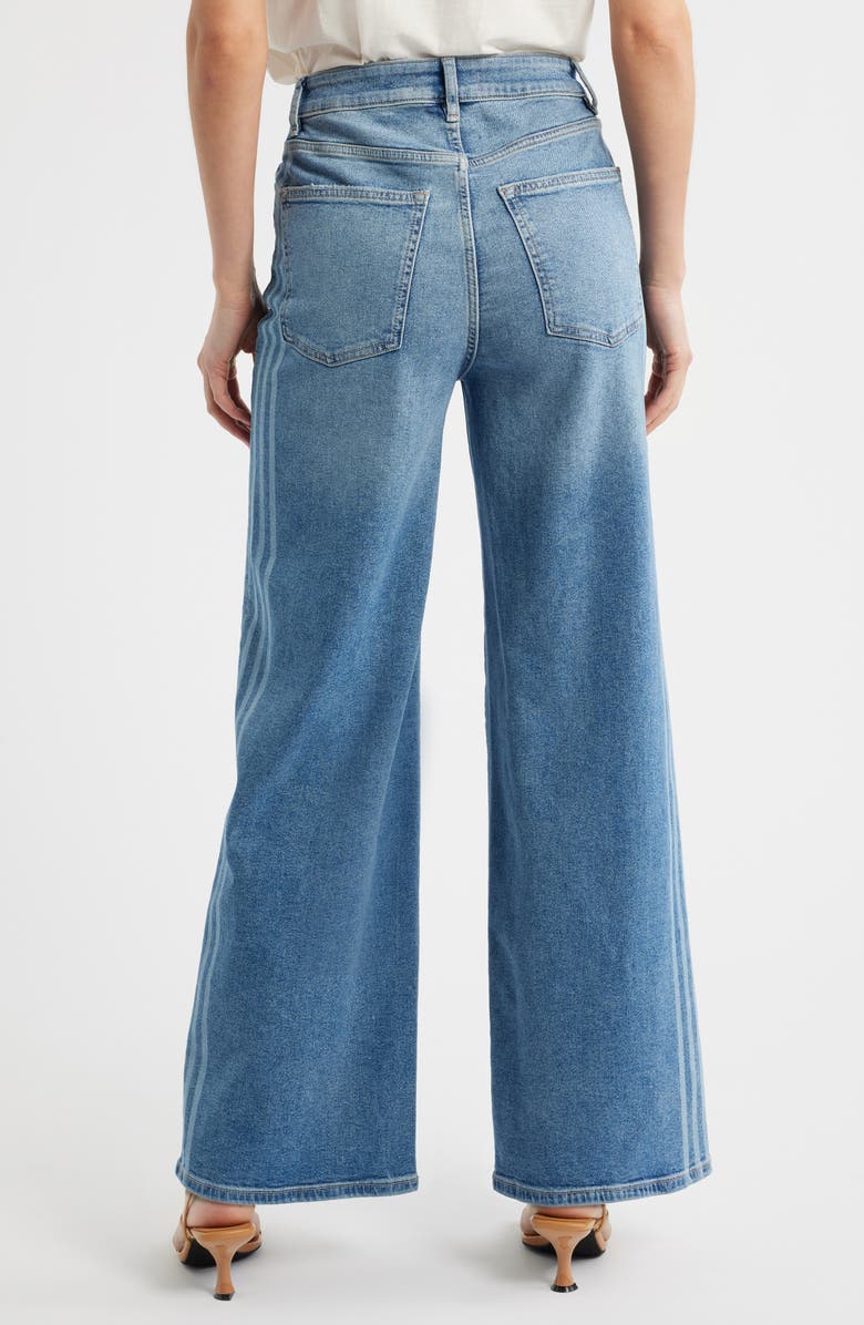 WARP+WEFT NCE High Waist Wide Leg Jeans, Alternate, color, White Stripes