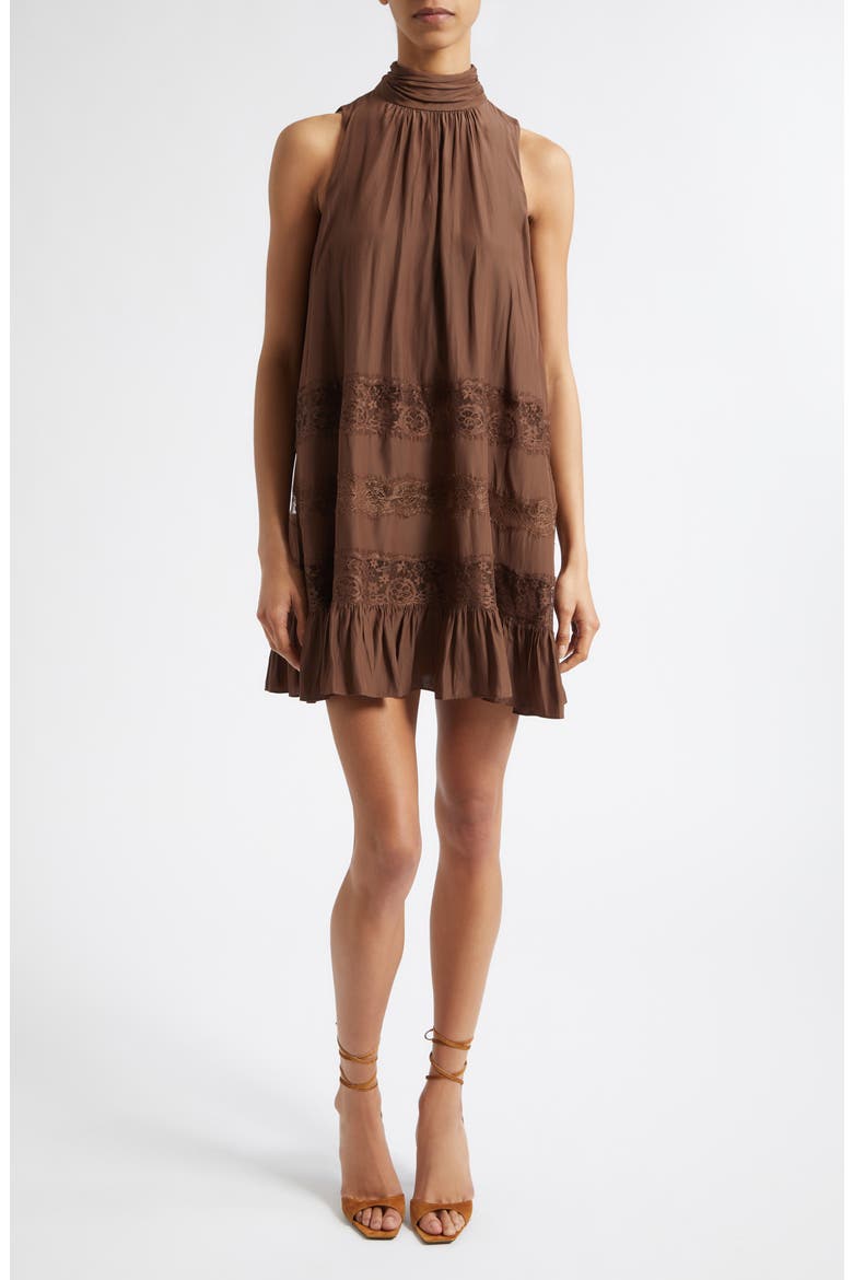 samantha lace up mini dress Ramy Brook Samantha Embellished Mini Dress in Bone