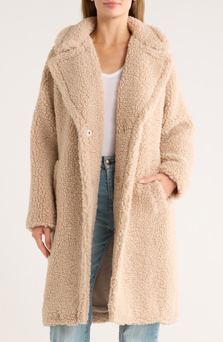 Lucky Brand Missy Faux Shearling Coat, Alternate, color, Oatmeal