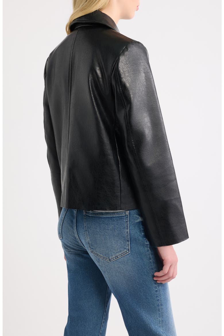 Finley Faux Leather Coat, Alternate, color, BLACK