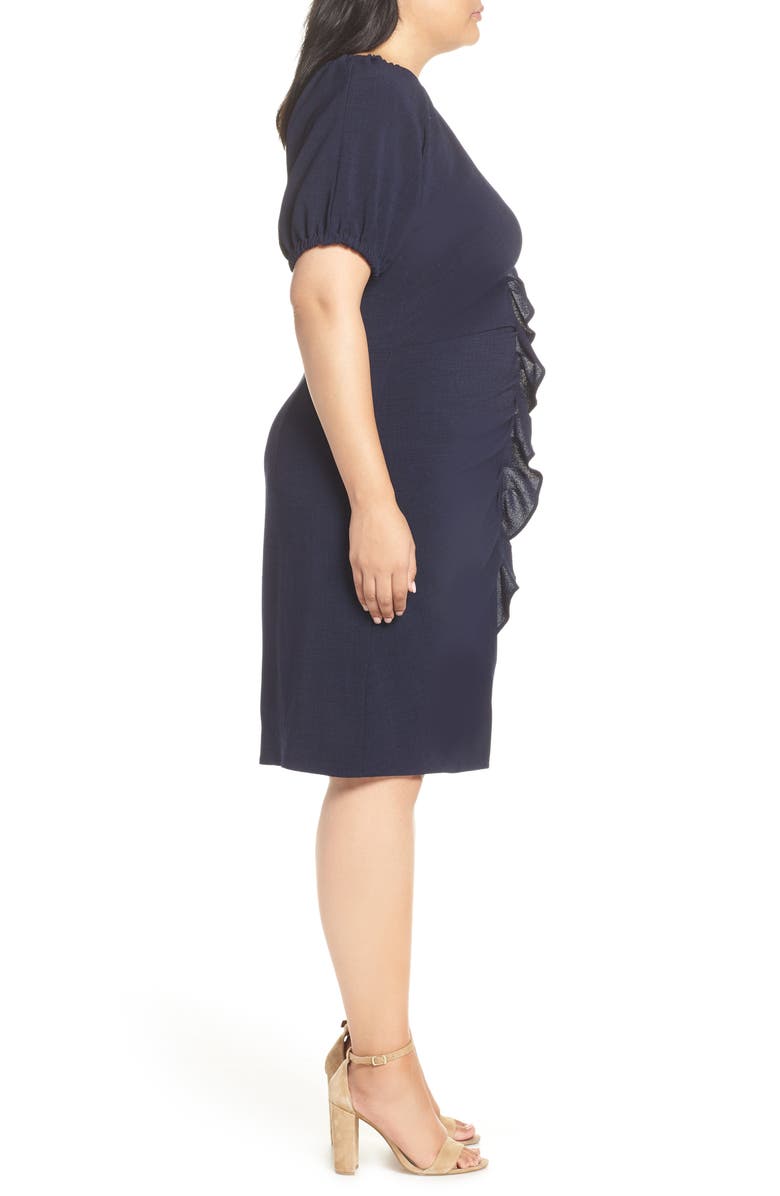 Chelsea28 Ruffle Front Sheath Dress, Alternate, color, 