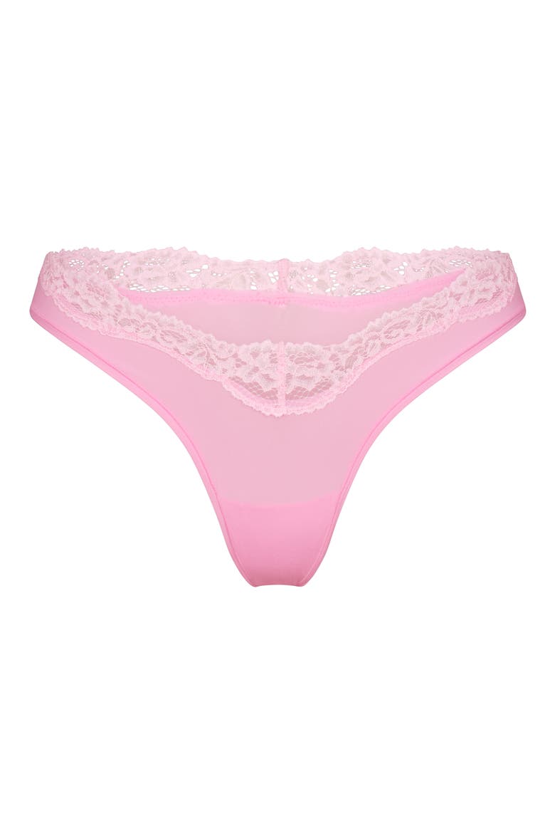Fits Everybody Lace Dipped Thong, Alternate, color, BUBBLEGUM