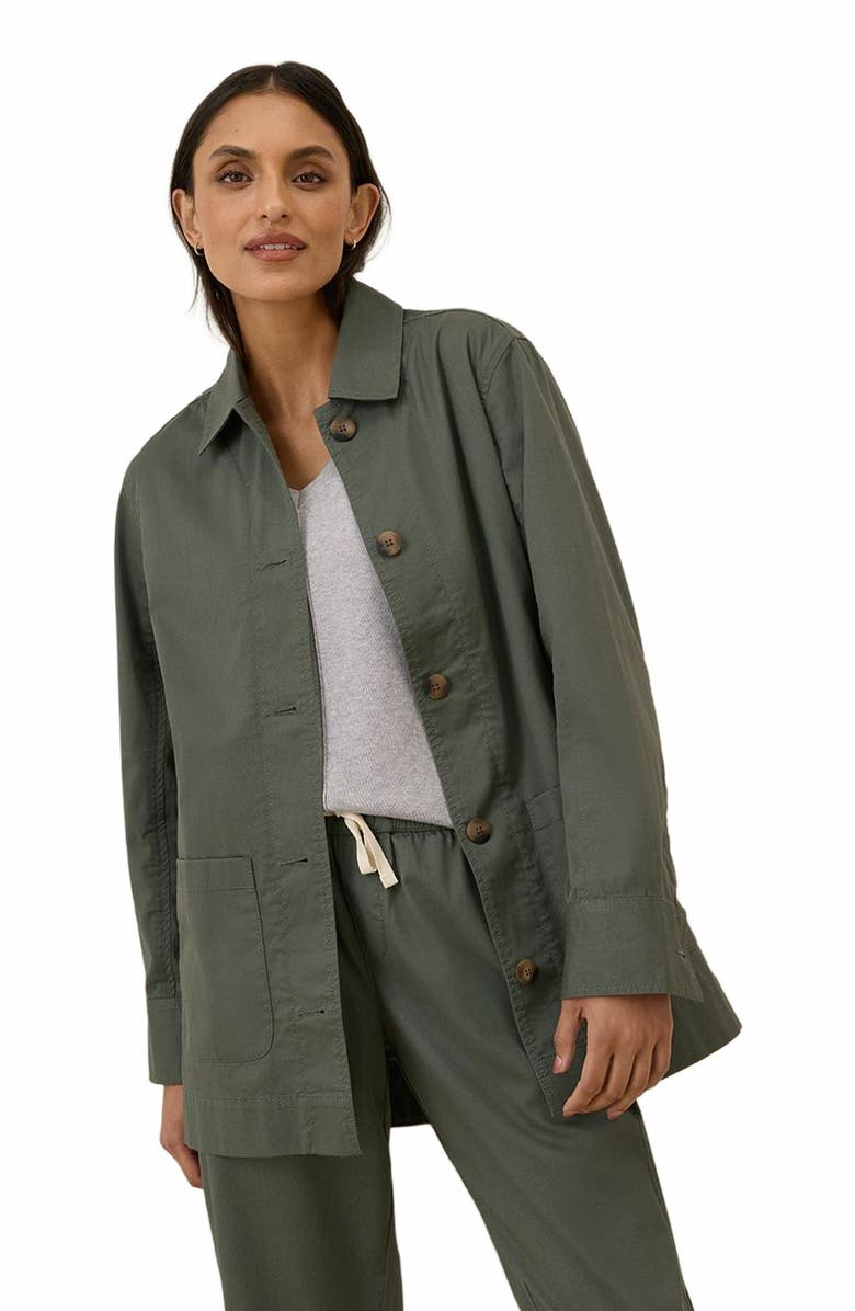 Pact Organic Cotton Daily Twill Oversized Lightweight Jacket, Alternate, color, 
