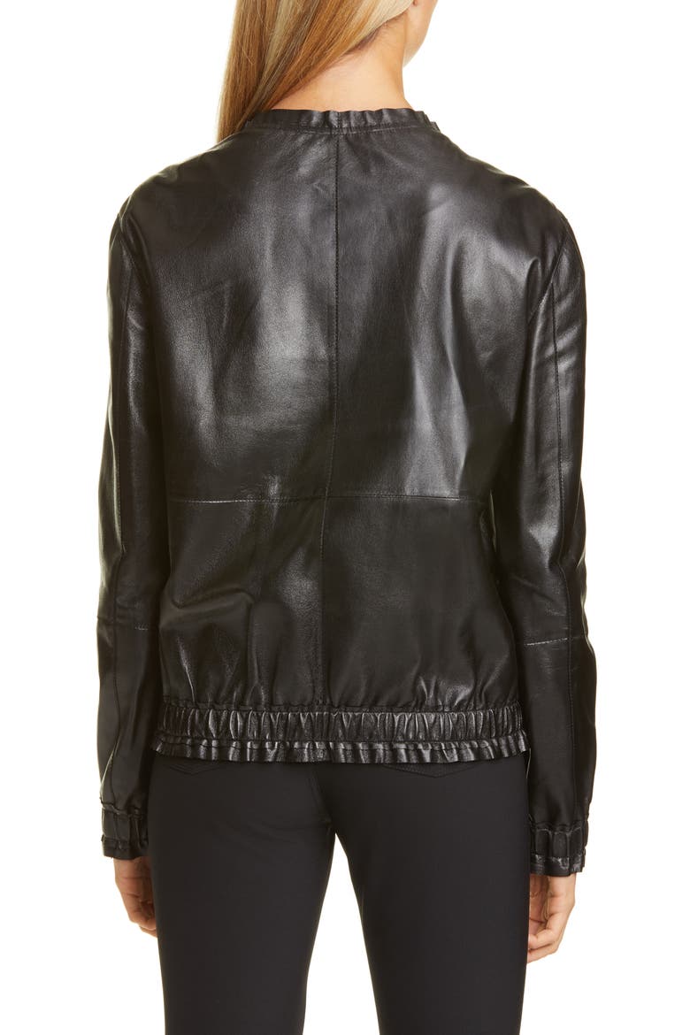 Rylan Leather Jacket, Alternate, color, BLACK