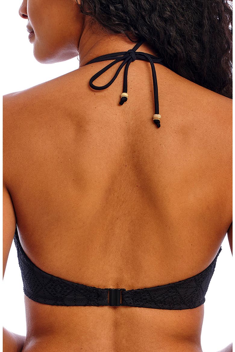 Nomad Nights Underwire Halter Bikini Top, Alternate, color, BLACK (BLK)
