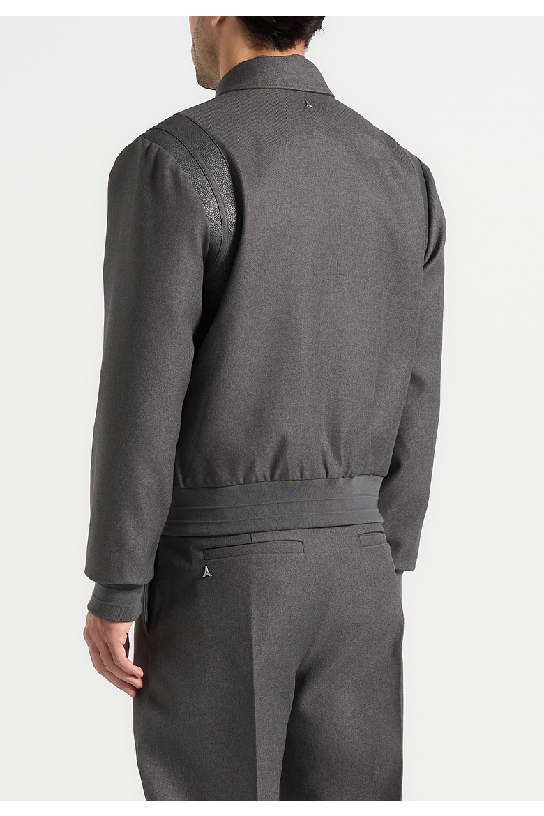 Denis Structured Varsity Jacket, Alternate, color, Grey