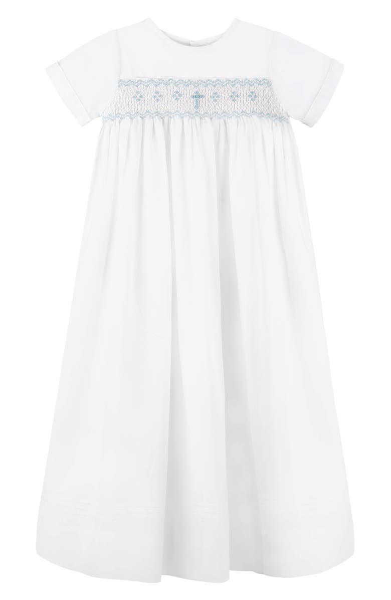 Carriage Boutique Smocked Christening Gown & Bonnet Set, Alternate, color, White