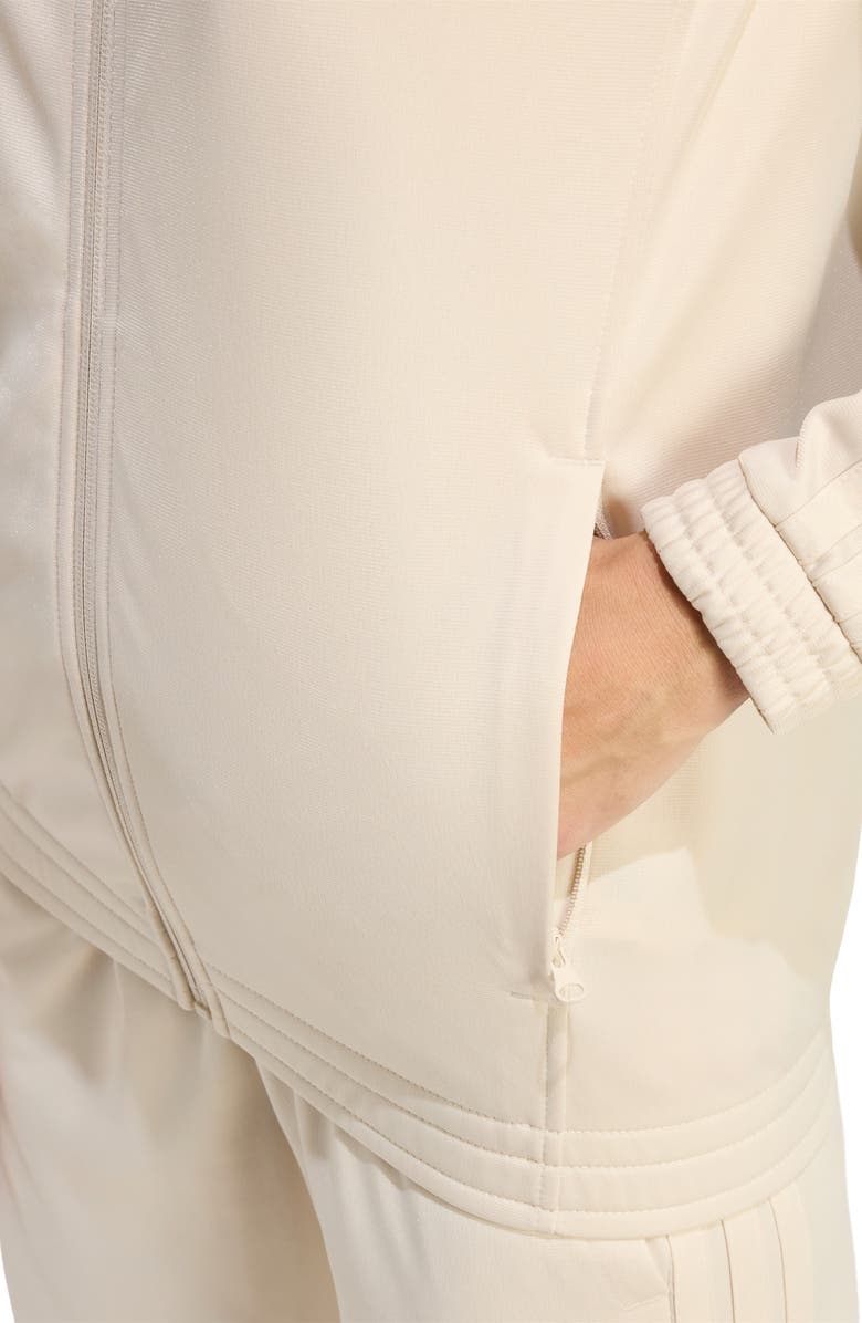 adidas 3-Stripes Tricot Track Jacket, Alternate, color, Crystal Linen