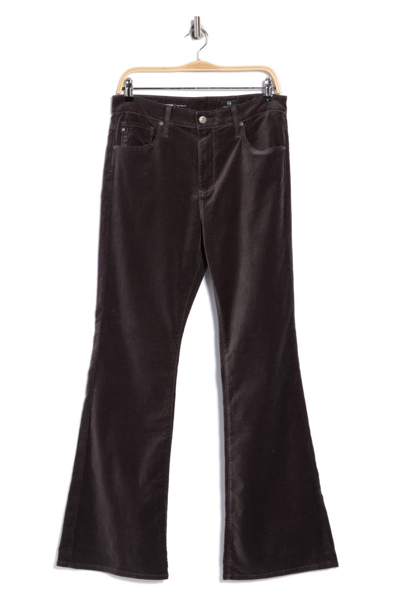 Farrah Velvet Bootcut Pants, Alternate, color, CHARCOAL BLACK