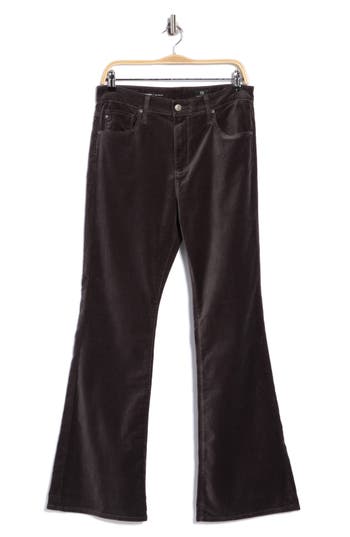 Ag Farrah Velvet Bootcut Pants In Black