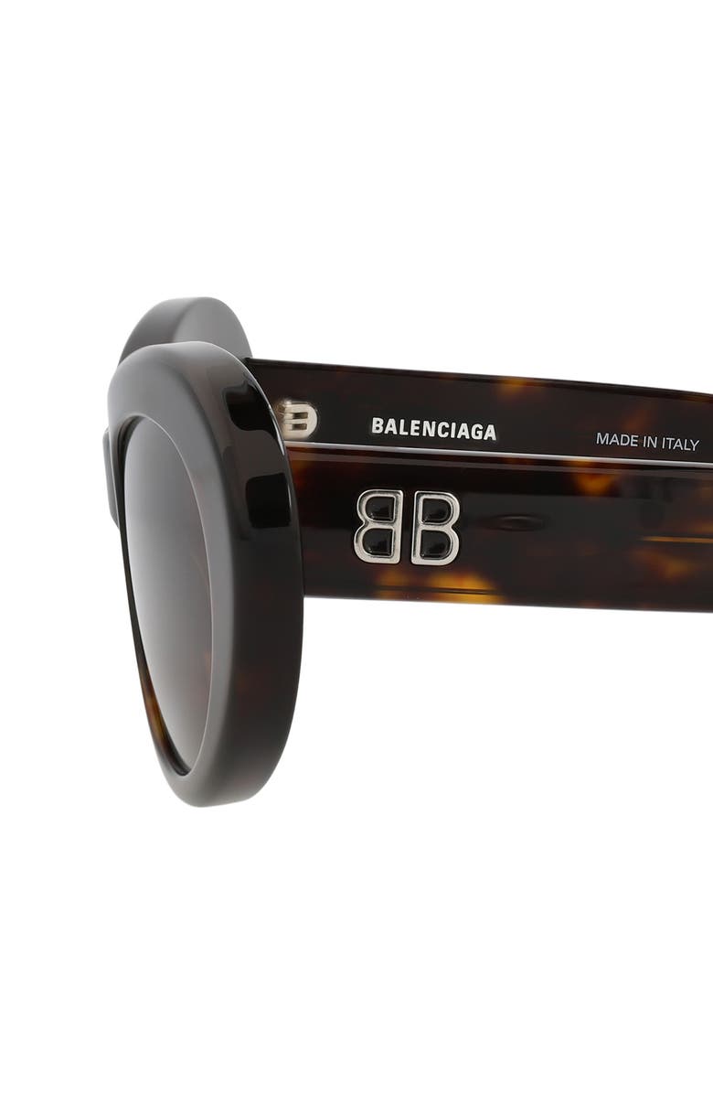 Balenciaga 55mm Oval Sunglasses, Alternate, color, Havana Havana Brown