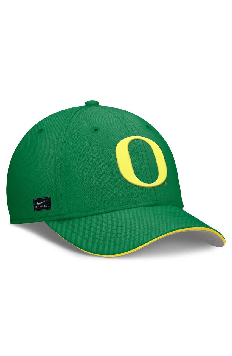 Nike Men's Nike Green Oregon Ducks 2025 Dugout Coaches Rise Swoosh Performance Flex Hat, Alternate, color, Green