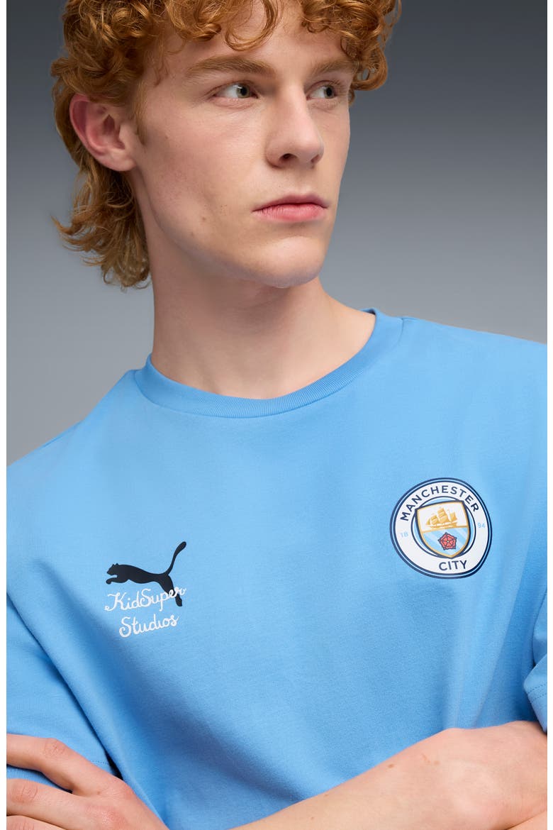 KidSuper MCFC Cotton Graphic T-Shirt, Alternate, color, TEAM LIGHT BLUE-PUMA BLACK