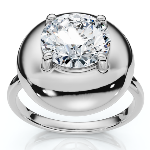 1Ct Diamond Bezel Stackable Button Engagement Ring 14k Gold or Pt Lab Grown