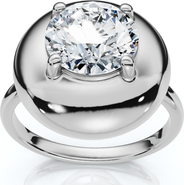 Bliss Diamond 1Ct Diamond Bezel Stackable Button Engagement Ring 14k Gold or Pt Lab Grown
