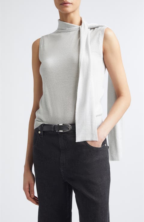 Sleeveless Sweater with Scarf