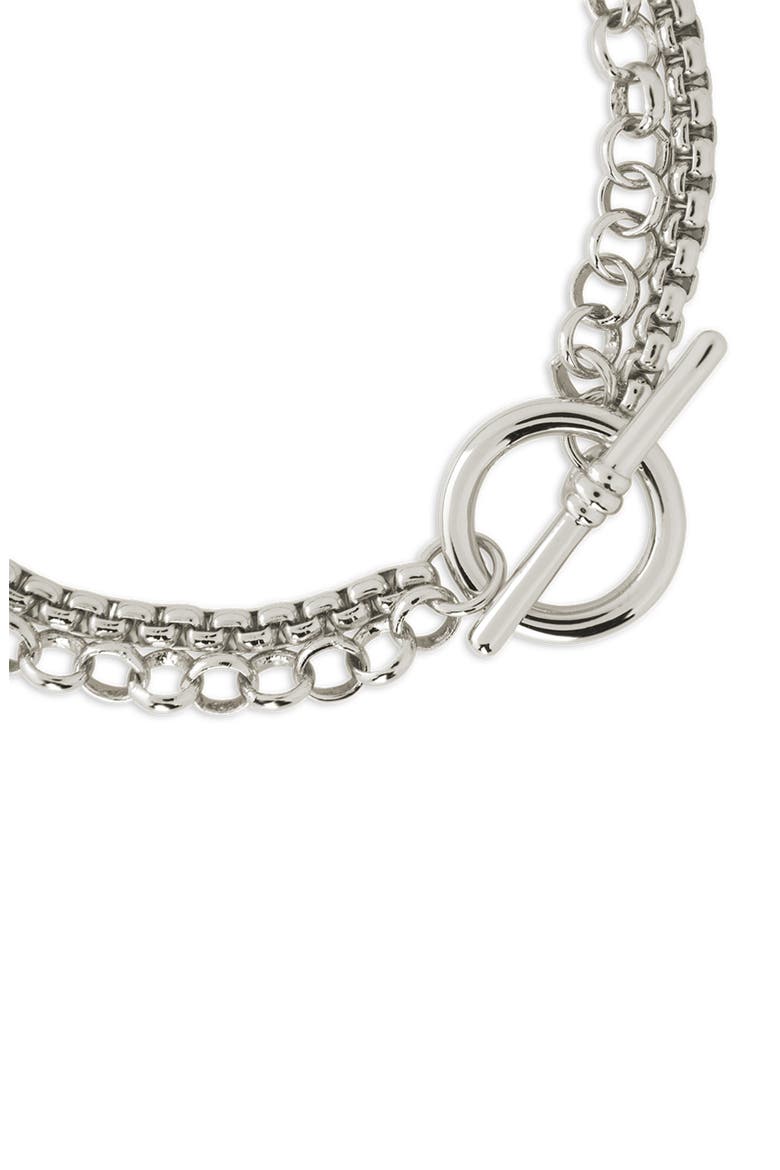 Anya Bead & Chain Toggle Bracelet, Alternate, color, SILVER