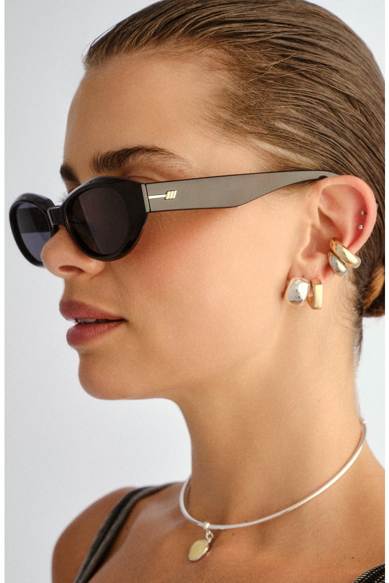 Le Bijou 55mm Oval Sunglasses, Alternate, color, DARK TORT