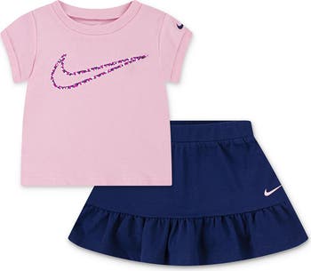Stretch Cotton Jersey T-Shirt & Ruffle Skirt Set